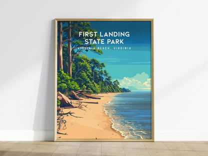 First Landing State Park, Virginia Beach, Virginia Poster | Travel Gift Destination Print Wall Art — framed wall art
