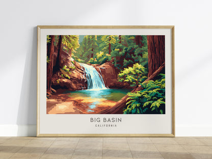 Big Basin Landscape Matte Border Poster | California Destination Print Framed or Unframed — framed wall art