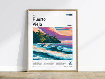 Puerto Viejo, Costa Rica Poster | Tropical Surf & Jungle Paradise Wall Art — framed wall art