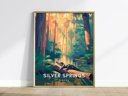 Silver Springs, Florida Poster | Crystal Waters & Glass-Bottom Boat Wall Art — framed wall art