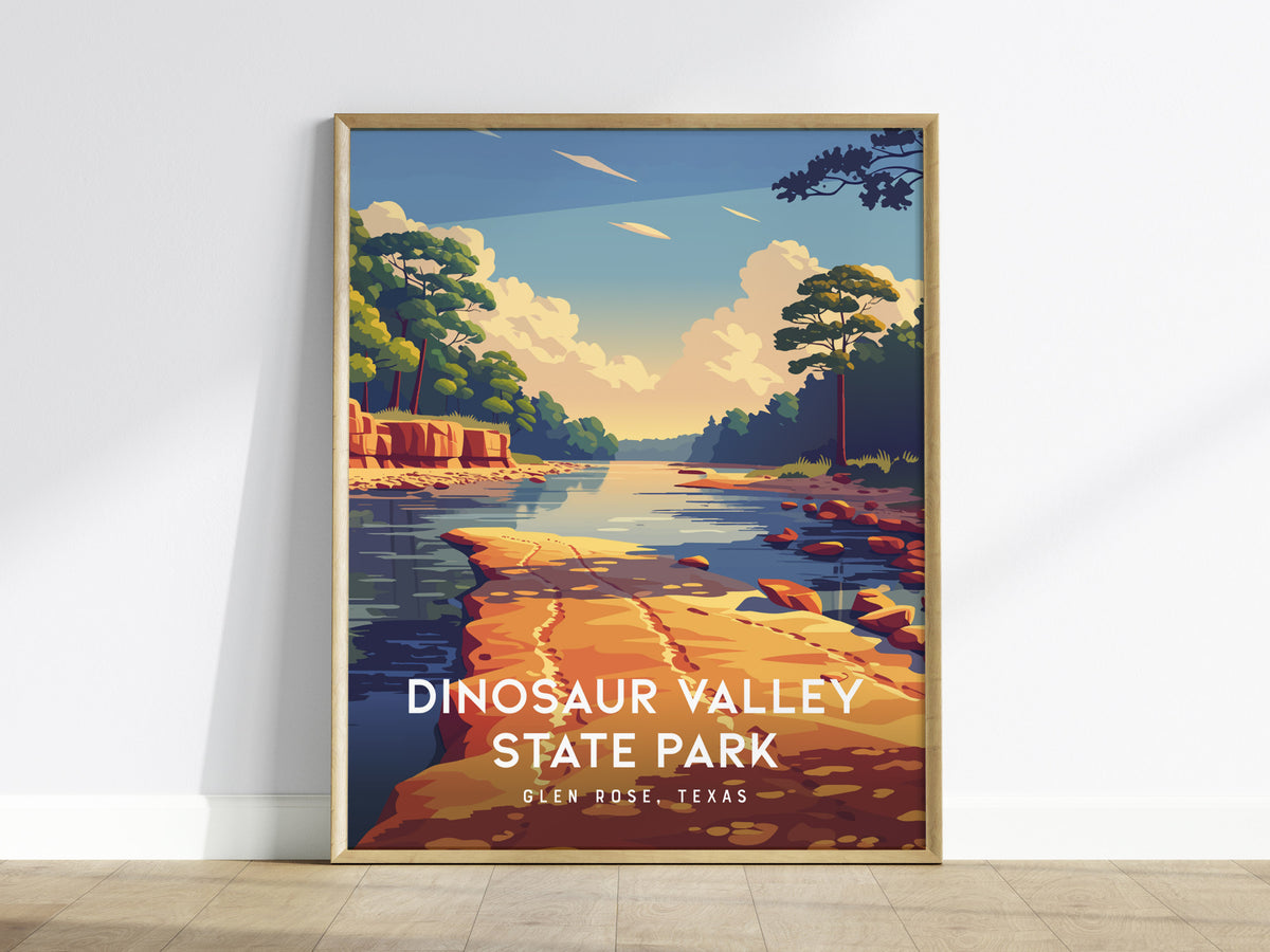 Dinosaur Valley State Park, Glen Rose, Texas Poster | Ancient Riverbed Adventure Wall Art — framed wall art