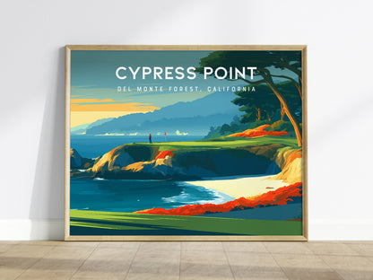 Cypress Point Landscape Poster | Del Monte Forest, California Golf Wall Art Framed or Unframed — framed wall art