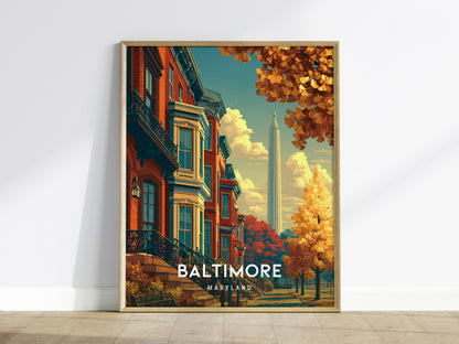 Baltimore, Maryland Poster | Harbor Skyline & Charm City Wall Art — framed wall art