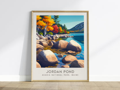 Jordan Pond Matte Border Poster | Acadia National Park, Maine Destination Print — framed wall art