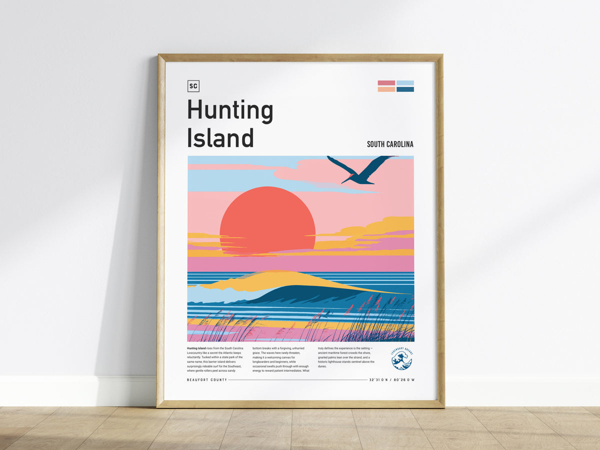 Hunting Island, South Carolina Poster | Driftwood Shores & Coastal Surf Wall Art — framed wall art