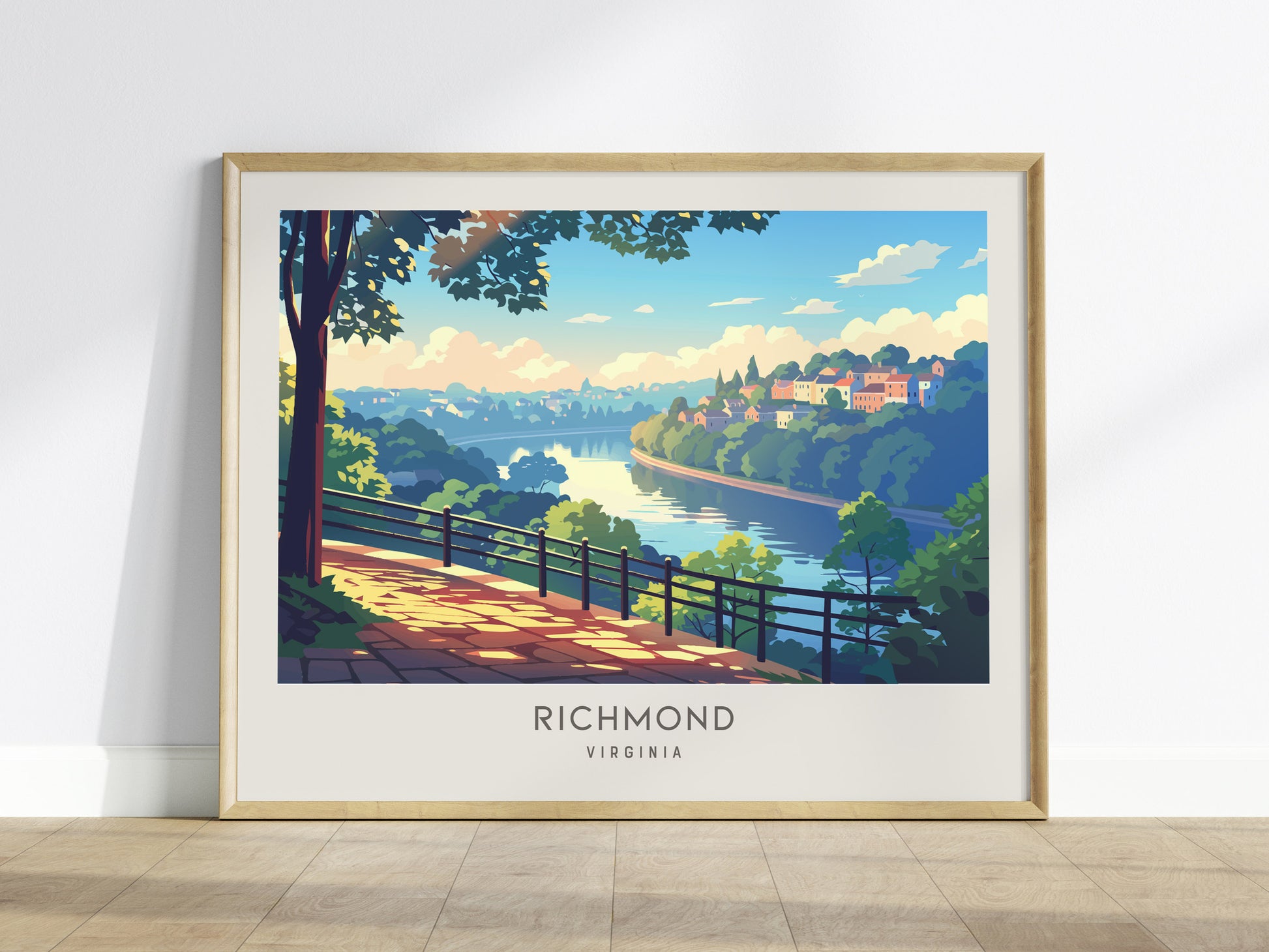 Richmond Landscape Matte Border Poster | Virginia Travel Wall Art — framed wall art
