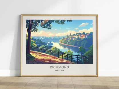 Richmond Landscape Matte Border Poster | Virginia Travel Wall Art — framed wall art