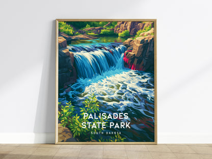 Palisades State Park, South Dakota Poster | Rugged Cliffs & Creek Adventure Wall Art — framed wall art