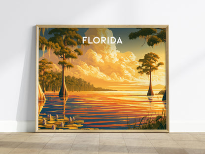 Florida Landscape Poster | Travel Wall Art — framed wall art