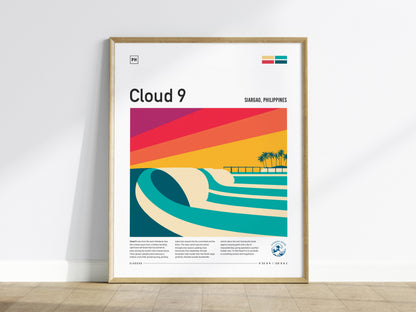 Cloud 9, Siargao, Philippines Poster | Tropical Surf Wall Art — framed wall art