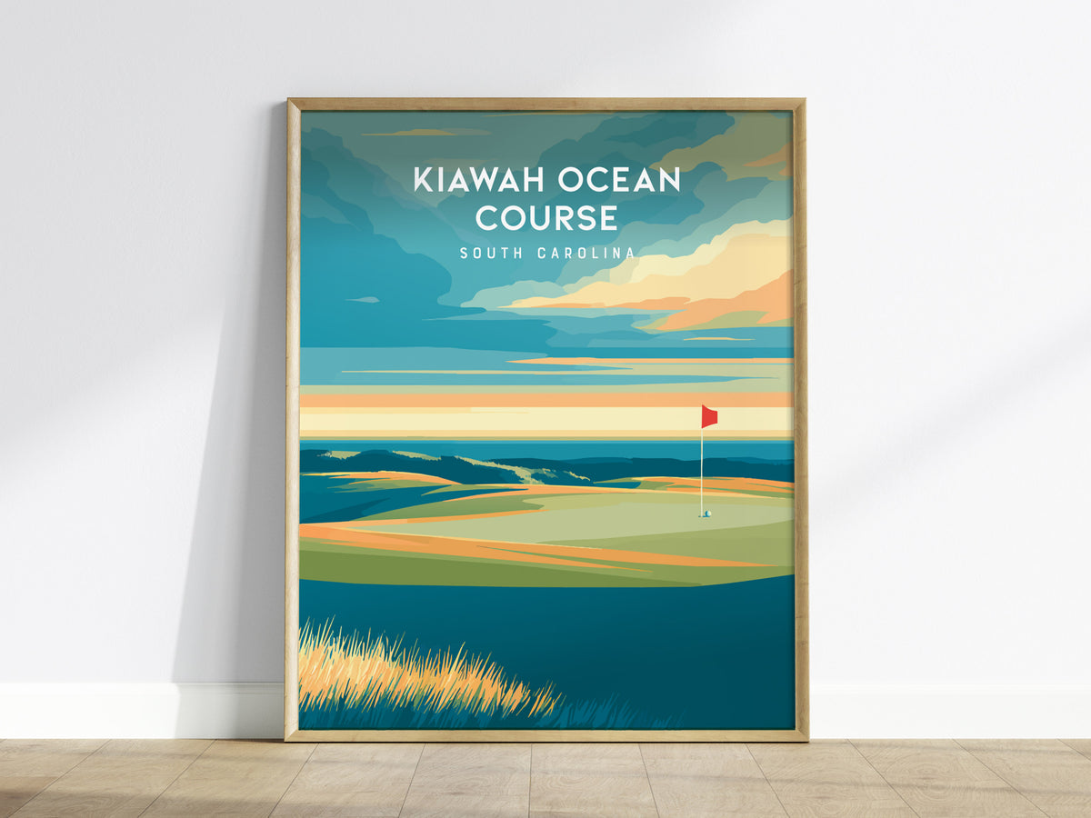 Kiawah Ocean Course, South Carolina Poster | Links Poster & Golfer Gift Wall Art — framed wall art