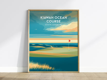 Kiawah Ocean Course, South Carolina Poster | Links Poster & Golfer Gift Wall Art — framed wall art