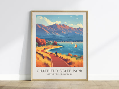 Chatfield State Park Matte Border Poster | Littleton, Colorado Travel Wall Art — framed wall art