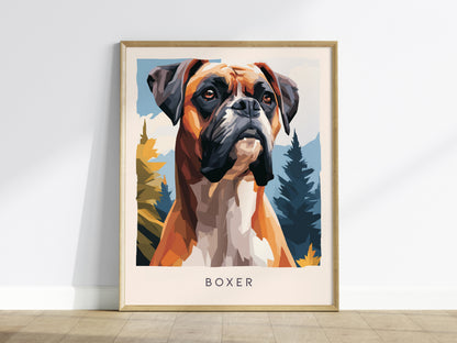 Boxer Poster | Loyal & Noble Canine Portrait Wall Art — framed wall art
