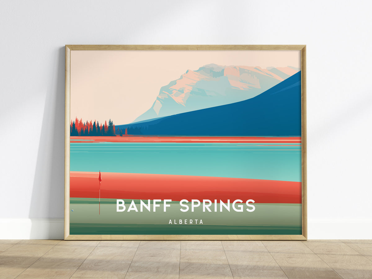 Banff Springs, Alberta Landscape Poster | Links Poster & Framed or Unframed Wall Art — framed wall art