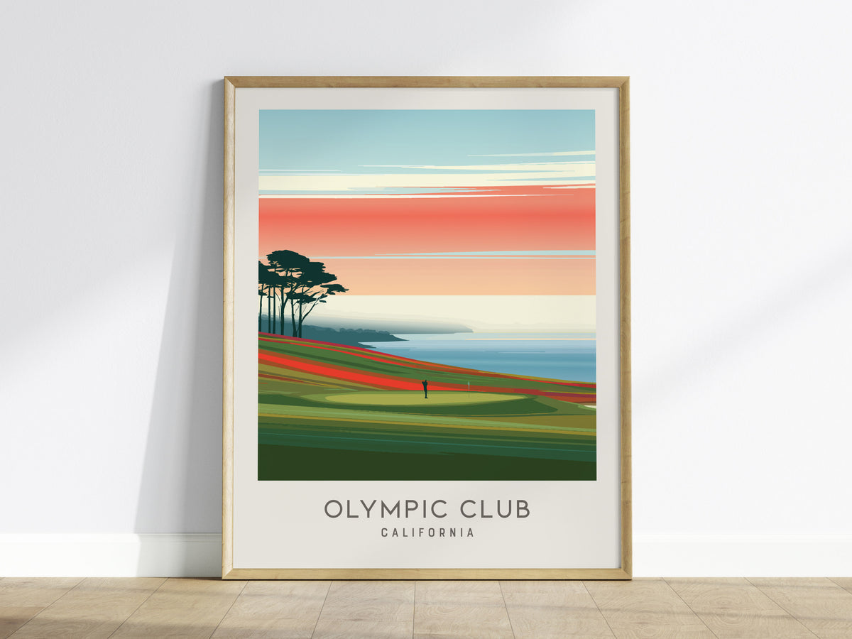 Olympic Club Matte Border Poster | California Golf Course Print & Country Club Decor — framed wall art