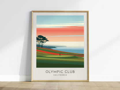 Olympic Club Matte Border Poster | California Golf Course Print & Country Club Decor — framed wall art