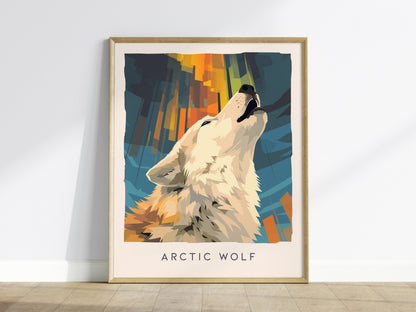 Arctic Wolf Poster | Majestic Winter Wilderness Wildlife Wall Art — framed wall art