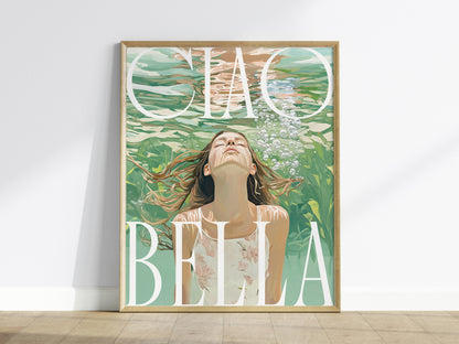 Ciao Bella Italian Art Print | Dreamy Mediterranean Coastal Wall Art