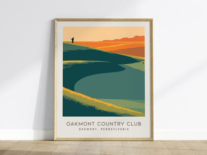 Oakmont Country Club Matte Border Poster | Oakmont, Pennsylvania Golf Course Print Wall Art — framed wall art