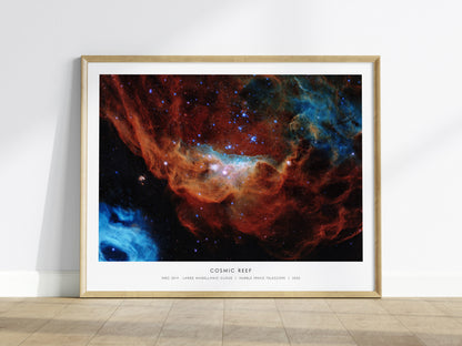 Cosmic Reef Landscape Poster | NGC 2014 · Large Magellanic Cloud Galaxy Wall Art NASA Space Photography — framed wall art