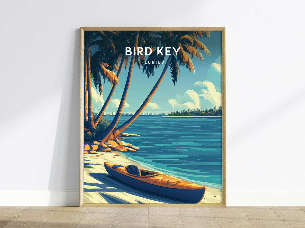 Bird Key Park, Florida Poster | Tropical Waterfront Serenity Wall Art — framed wall art