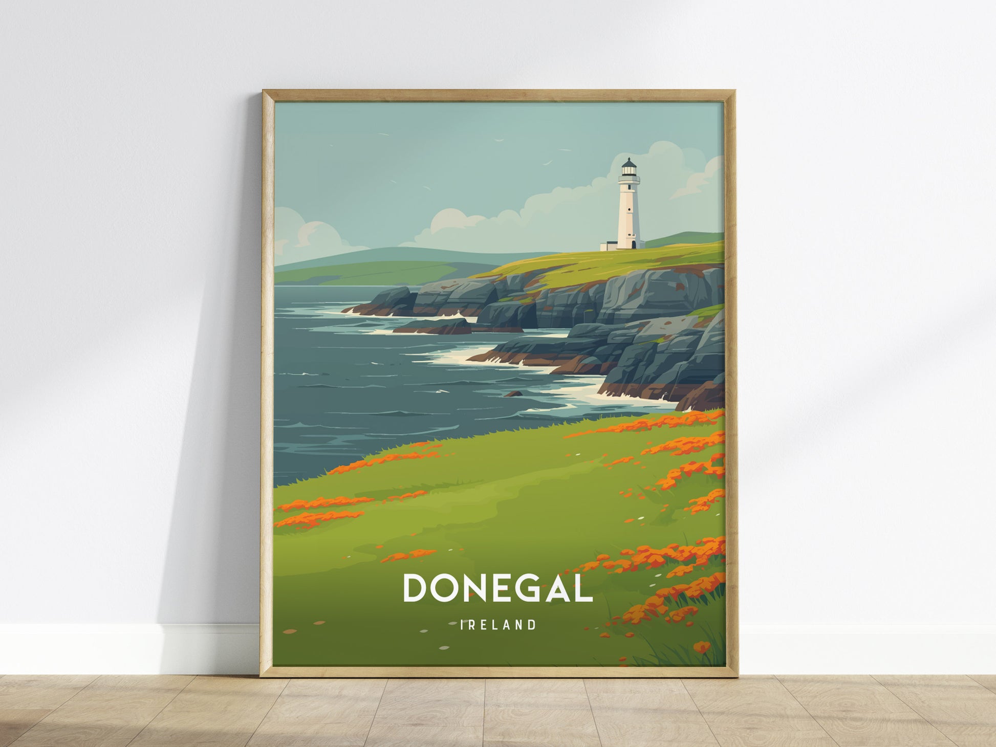 Donegal, Ireland Poster | Rugged Cliffs & Celtic Coast Wall Art — framed wall art