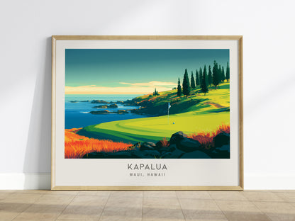 Kapalua Landscape Matte Border Poster | Maui, Hawaii Travel Wall Art — framed wall art