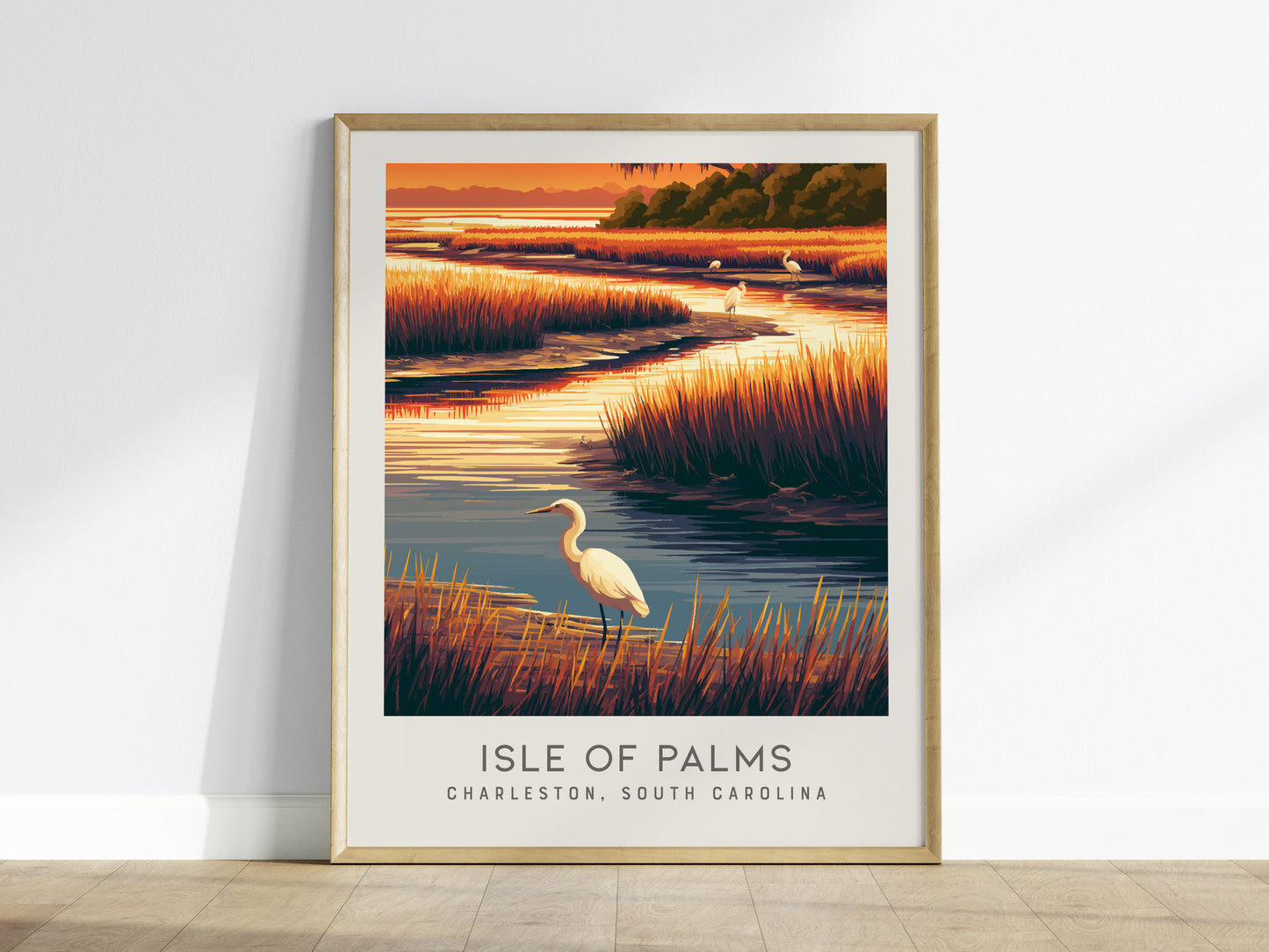 Isle of Palms Matte Border Poster | Charleston South Carolina Travel Wall Art — framed wall art
