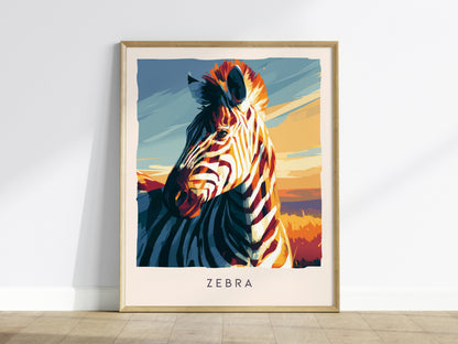 Zebra, Africa Poster | Bold Stripes on the Savanna Wall Art — framed wall art