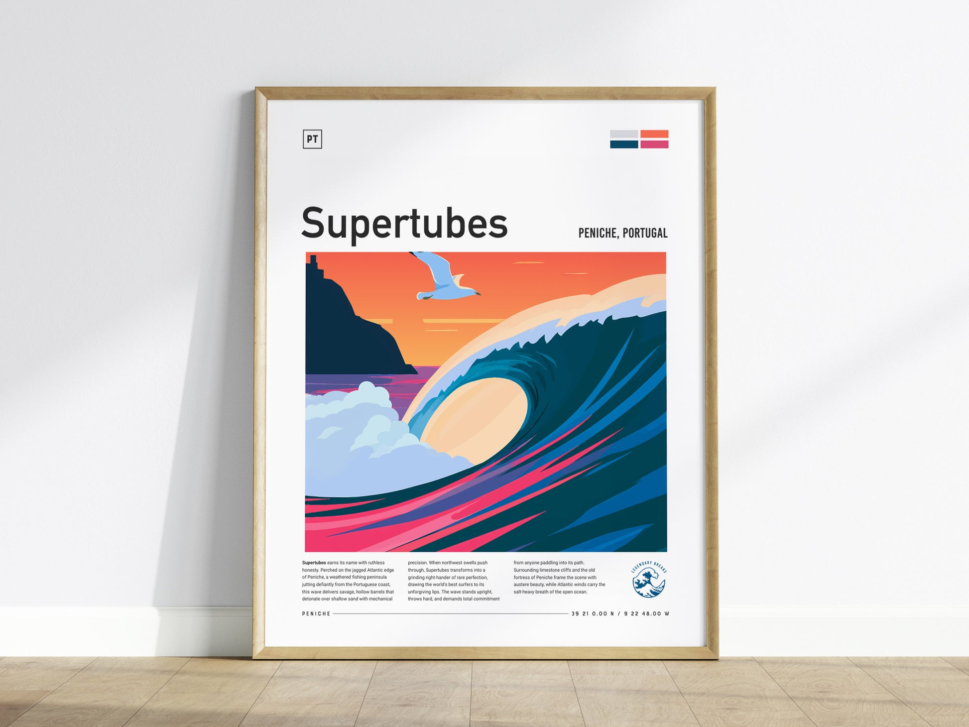 Supertubes, Portugal Poster | Perfect Barrels & Atlantic Swells Wall Art — framed wall art