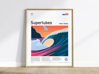 Supertubes, Portugal Poster | Perfect Barrels & Atlantic Swells Wall Art — framed wall art