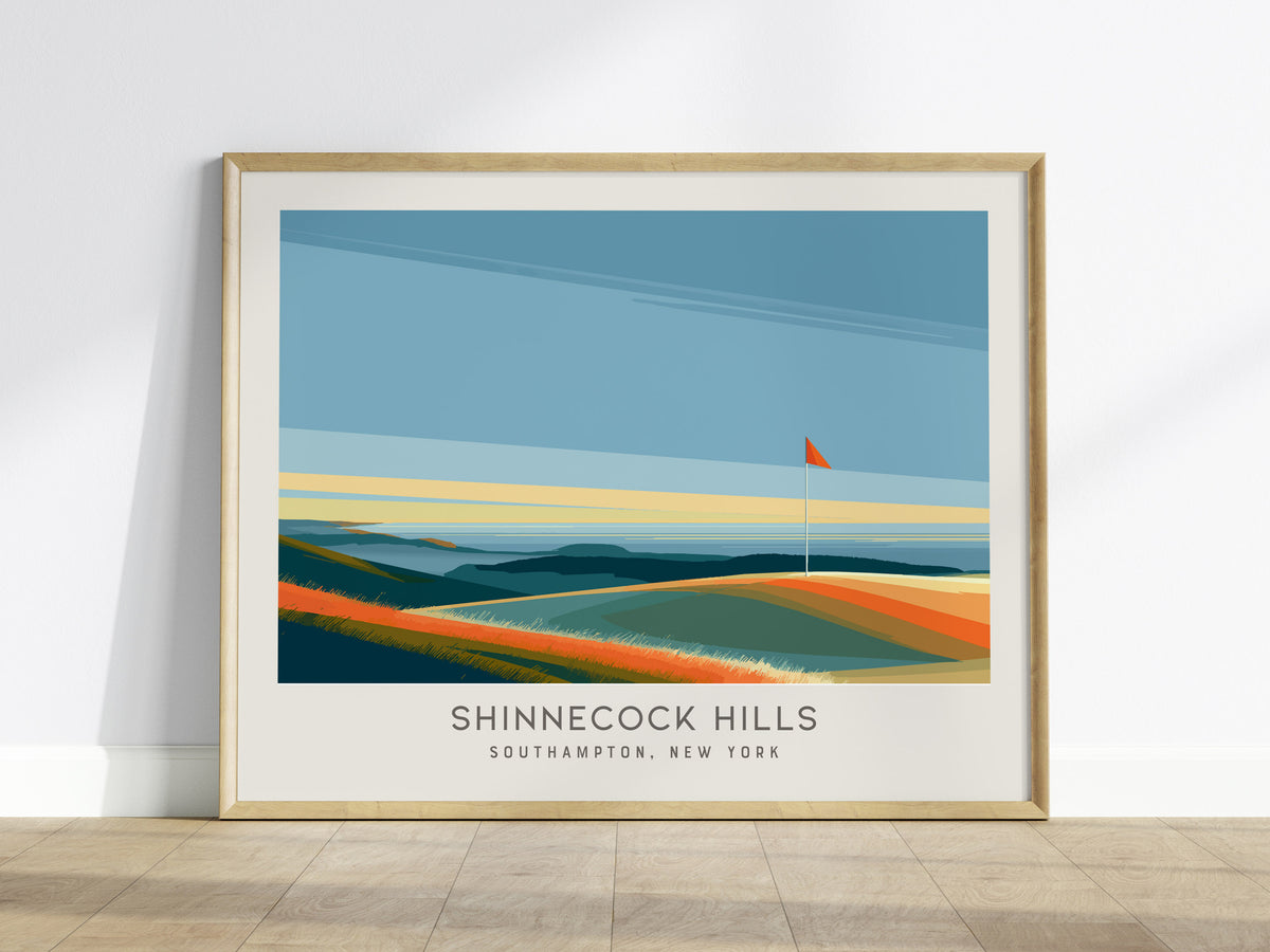 Shinnecock Hills Landscape Matte Border Poster | Southampton, New York Golf Course Print & Framed or Unframed Golfer Gift — f