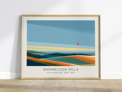 Shinnecock Hills Landscape Matte Border Poster | Southampton, New York Golf Course Print & Framed or Unframed Golfer Gift — f