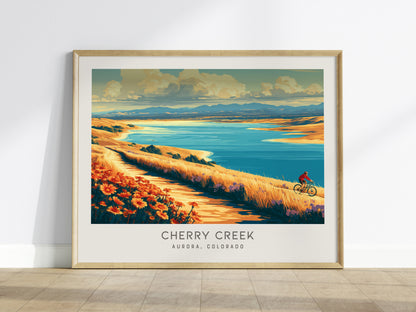 Cherry Creek Landscape Matte Border Poster | Aurora, Colorado Travel Wall Art — framed wall art
