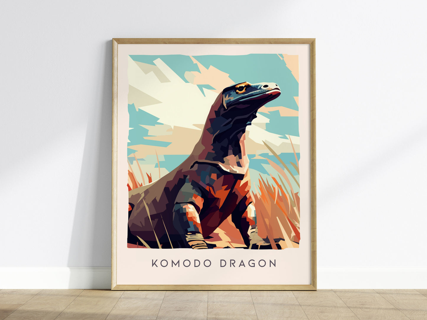 Komodo Dragon Poster | Ancient Reptile Wildlife Wall Art — framed wall art
