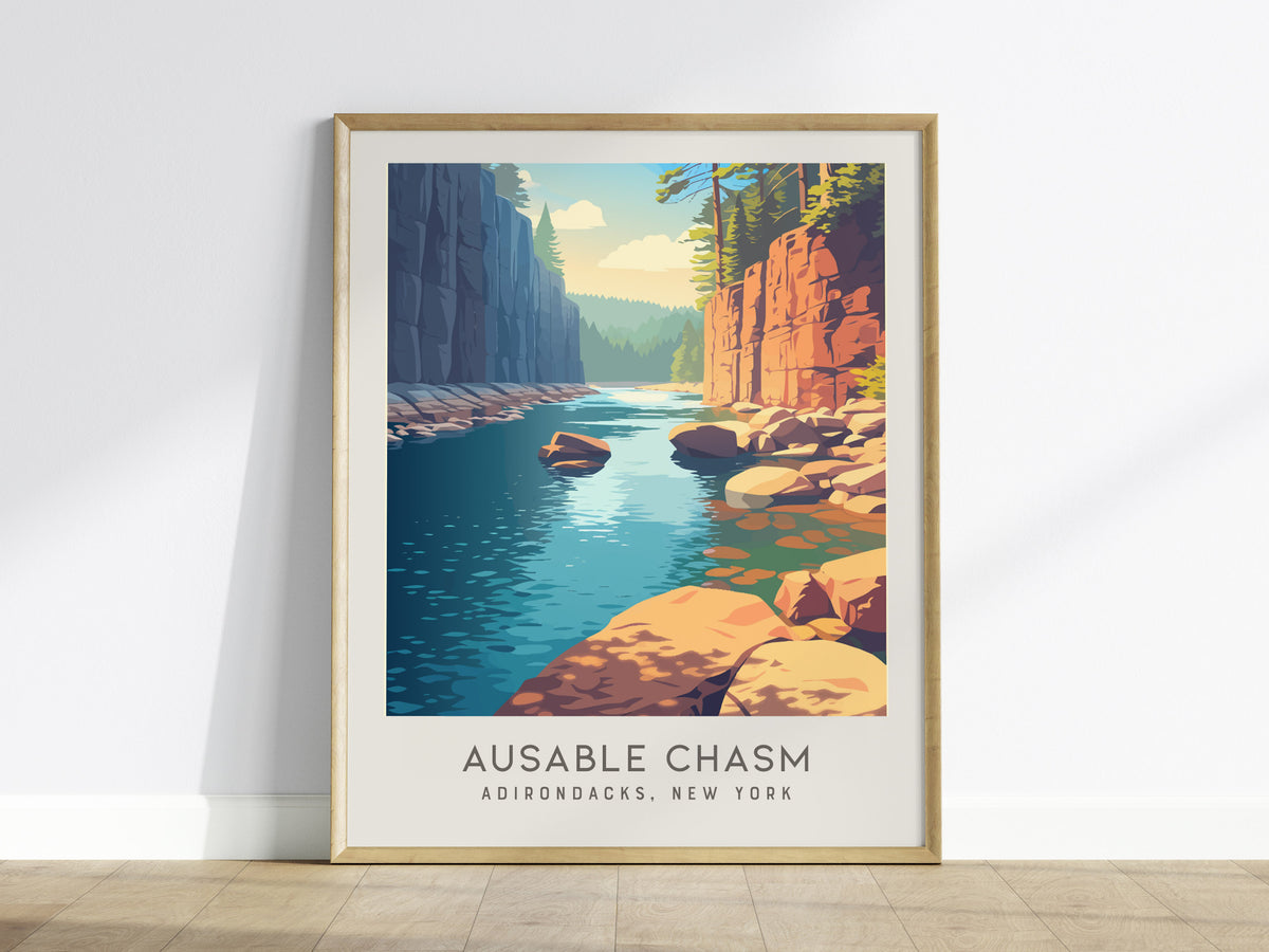 Ausable Chasm Matte Border Poster | Adirondacks, New York Destination Print — framed wall art
