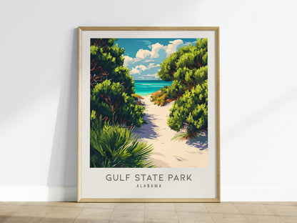 Gulf State Park Matte Border Poster | Alabama Coastal Beach Decor Travel Wall Art — framed wall art