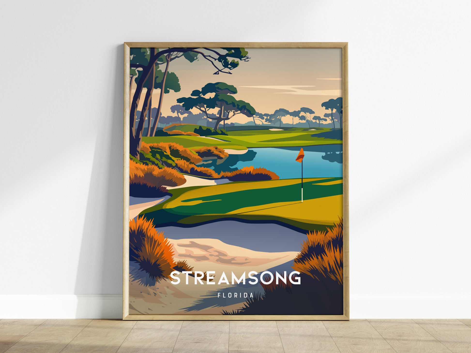 Streamsong, Florida Poster | Links Poster & Golfer Gift Wall Art — framed wall art