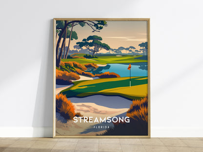 Streamsong, Florida Poster | Links Poster & Golfer Gift Wall Art — framed wall art