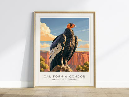 California Condor Poster | Majestic Wingspan Over Rugged Cliffs Wall Art — framed wall art