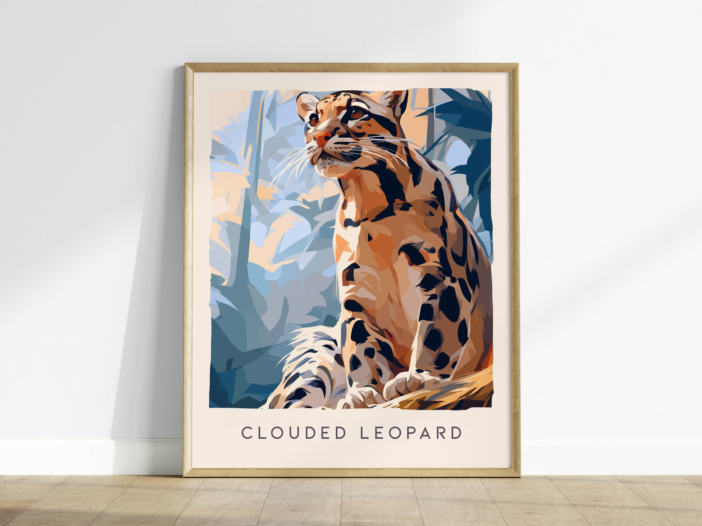 Clouded Leopard, Neofelis Nebulosa Poster | Exotic Wildlife Wall Art — framed wall art