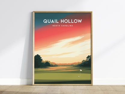 Quail Hollow, North Carolina Poster | Golf Wall Art & Golfer Gift — framed wall art