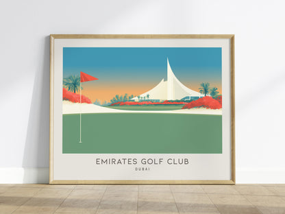 Emirates Golf Club Landscape Matte Border Poster | Dubai Golf Wall Art & Framed or Unframed — framed wall art