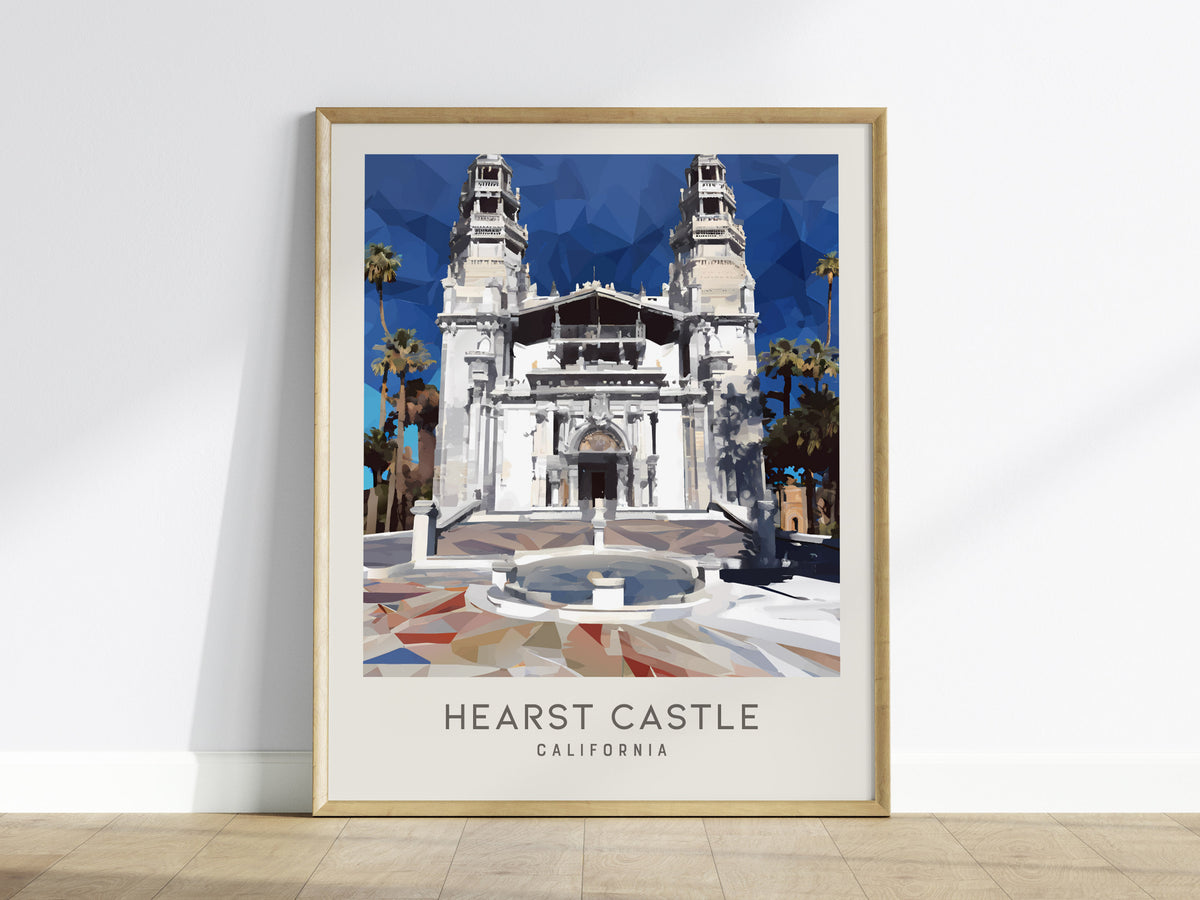 Hearst Castle Matte Border Poster | San Simeon, California Travel Wall Art — framed wall art
