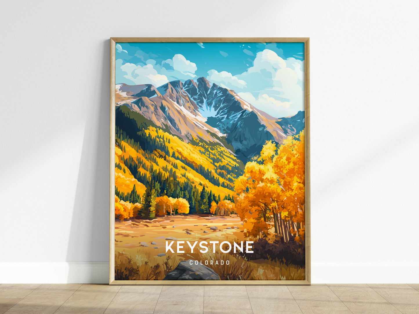 Keystone, Colorado Poster | Snow-Capped Peaks & Ski Village Wall Art — framed wall art