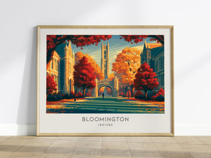 Bloomington Landscape Matte Border Poster | Indiana Travel Wall Art — framed wall art