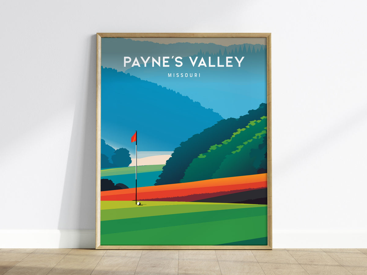 Payne's Valley, Missouri Poster | Links Poster & Golfer Gift Wall Art — framed wall art