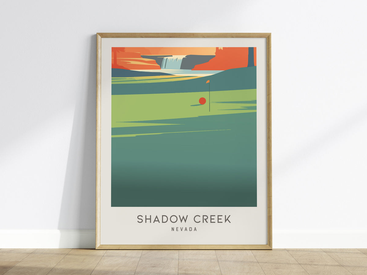 Shadow Creek Matte Border Poster | Nevada Golf Wall Art Country Club Decor — framed wall art