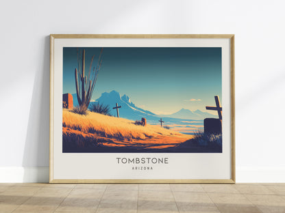 Tombstone Landscape Matte Border Poster | Arizona Travel Wall Art — framed wall art